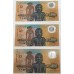 AUSTRALIA 1988 . TEN 10 DOLLARS BANKNOTE . FRASER/JOHNSTON . CONSECUTIVE TRIO . LAST PREFIX AB33 AUSTRALIA 1988 . TEN 10 DOLLARS BANKNOTE . FRASER/JOHNSTON . CONSECUTIVE TRIO . LAST PREFIX AB33